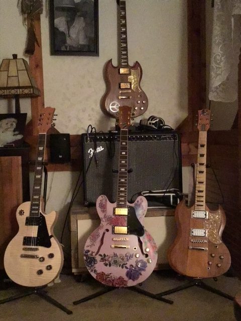 Guitar build in the workshop
