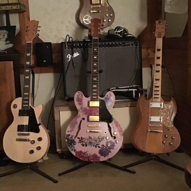 Guitar build in the workshop